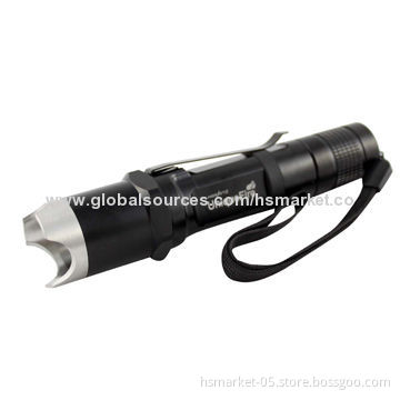 LED Police Flashlight, Stainless Steel Hammer Head, Cree Q5 LED, 1x 18650, Running 6 HoursNew
